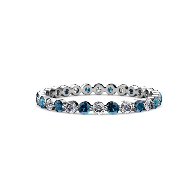 Valerie 2.00 mm Blue and White Lab Grown Diamond Eternity Band 