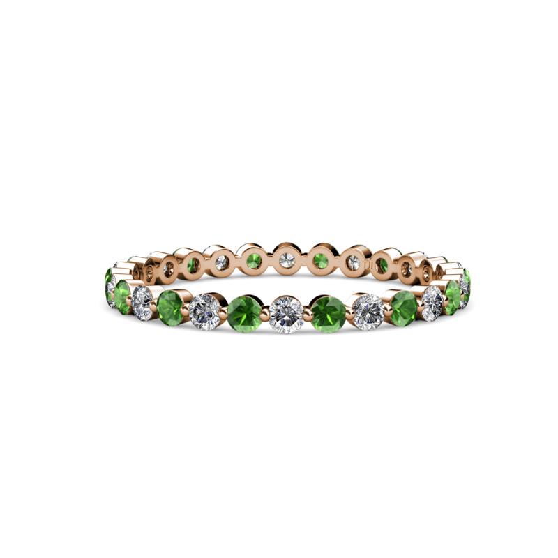 Valerie 2.40 mm Green Garnet and Lab Grown Diamond Eternity Band 