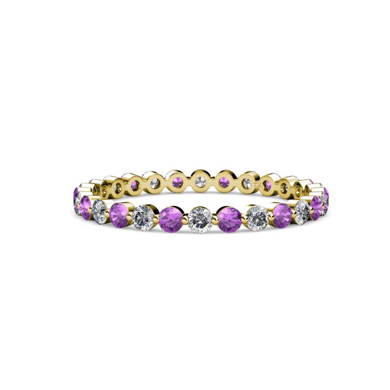 Valerie 2.40 mm Amethyst and Lab Grown Diamond Eternity Band 