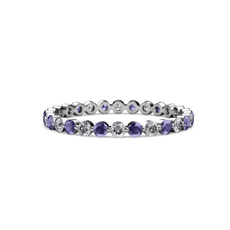 Valerie 2.40 mm Iolite and Lab Grown Diamond Eternity Band 