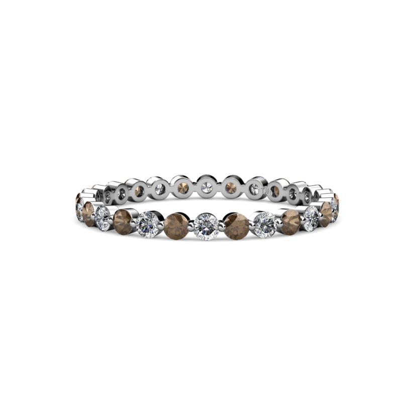 Valerie 2.40 mm Smoky Quartz and Lab Grown Diamond Eternity Band 