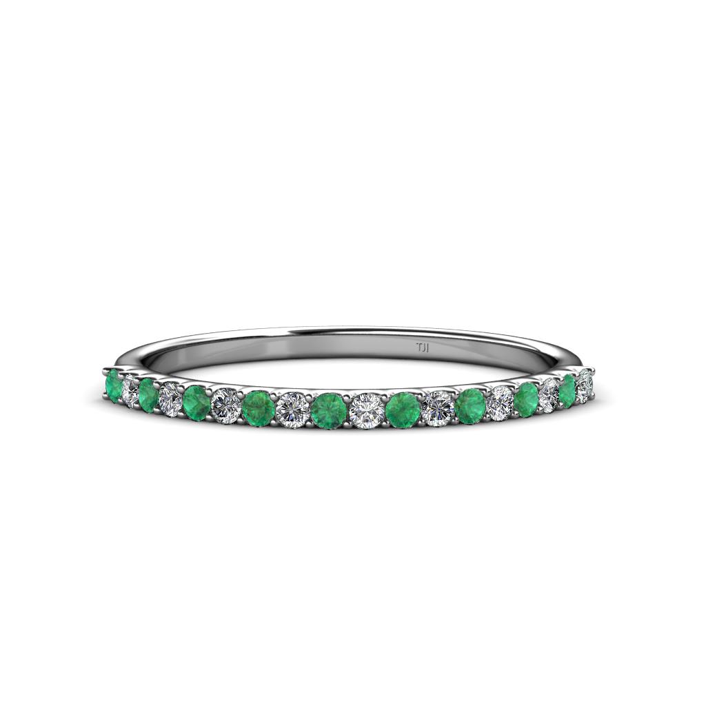 Iskra 1.50 mm Emerald and Lab Grown Diamond Wedding Band 