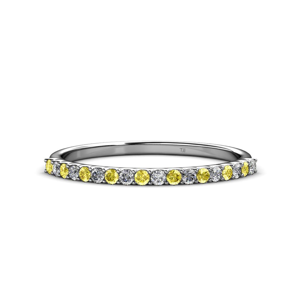 Iskra 1.50 mm Yellow Sapphire and Lab Grown Diamond Wedding Band 