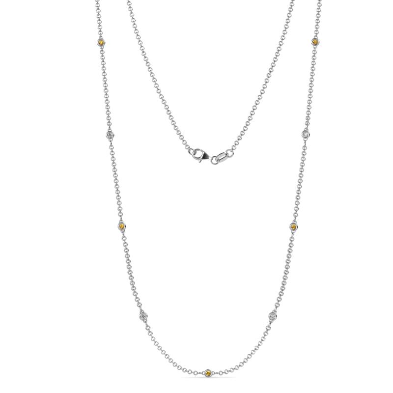 Adia (9 Stn/2mm) Citrine and Lab Grown Diamond on Cable Necklace 