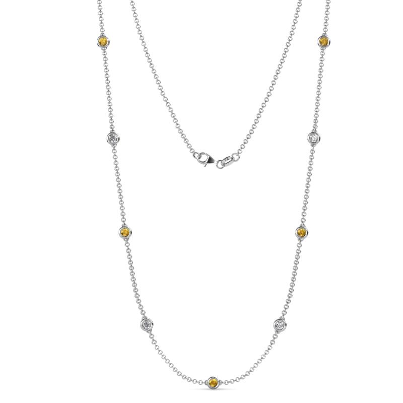 Adia (9 Stn/4mm) Citrine and Lab Grown Diamond on Cable Necklace 