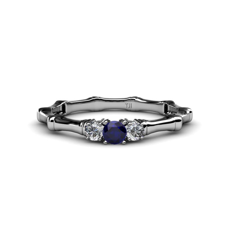 Twyla Lab Grown Diamond and Blue Sapphire Three Stone Ring 