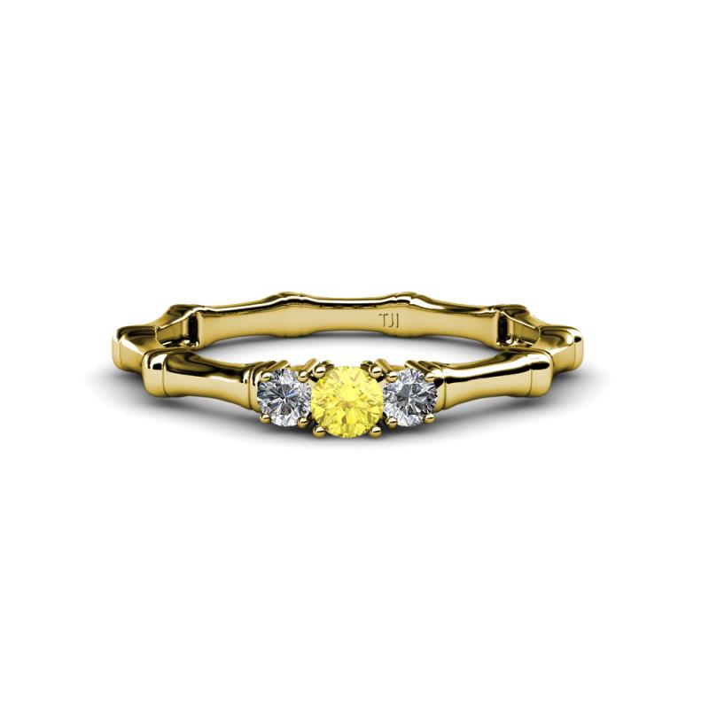 Twyla Lab Grown Diamond and Yellow Sapphire Three Stone Ring 