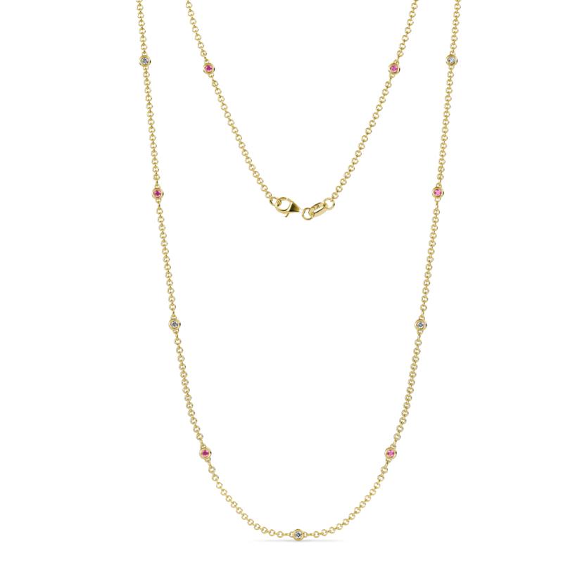 Asta (11 Stn/2mm) Petite Pink Sapphire and Lab Grown Diamond on Cable Necklace 