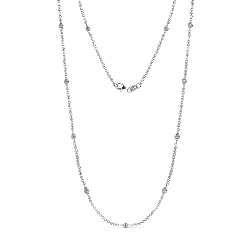 Asta (11 Stn/2mm) Petite Tanzanite and Lab Grown Diamond on Cable Necklace 