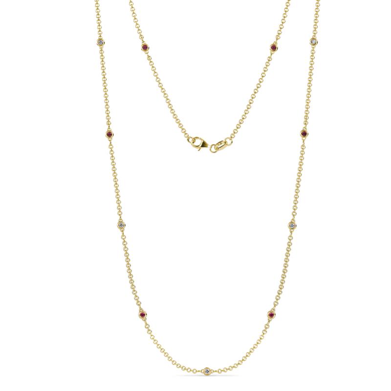 Asta (11 Stn/2mm) Petite Ruby and Lab Grown Diamond on Cable Necklace 