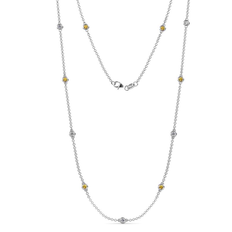Asta (11 Stn/2.7mm) Citrine and Lab Grown Diamond on Cable Necklace 
