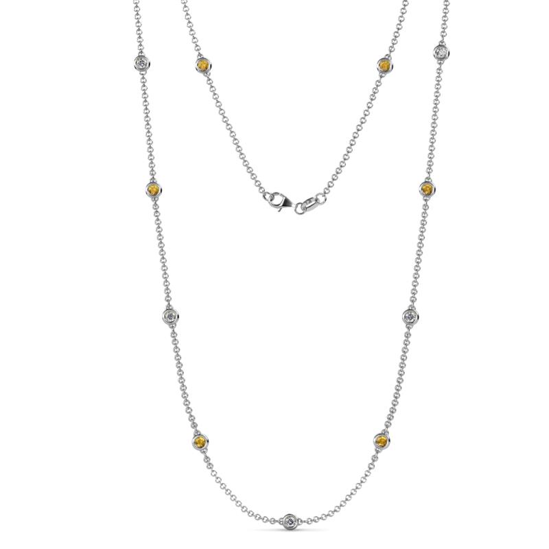 Asta (11 Stn/3.4mm) Citrine and Lab Grown Diamond on Cable Necklace 