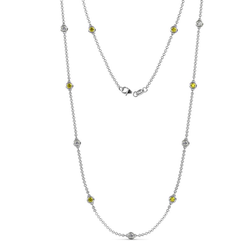 Asta (11 Stn/3.4mm) Yellow Diamond and White Lab Grown Diamond on Cable Necklace 