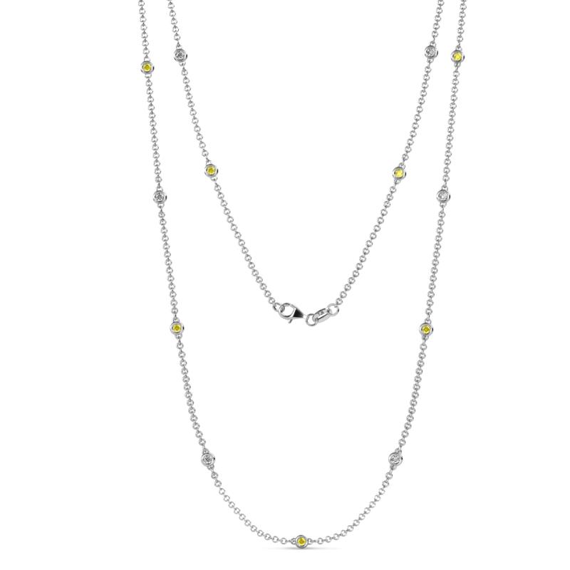Lien (13 Stn/2.3mm) Yellow Sapphire and Lab Grown Diamond on Cable Necklace 