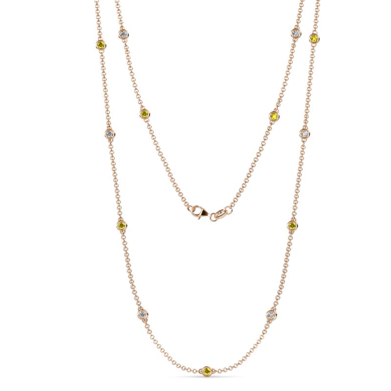 Lien (13 Stn/2.6mm) Yellow Diamond and Lab Grown Diamond on Cable Necklace 