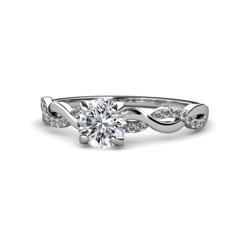 Mayra Desire 1.31 ctw (6.5 mm) IGI Certified Round Lab Grown Diamond (VS1/F) and Round Natural Diamond Engagement Ring 