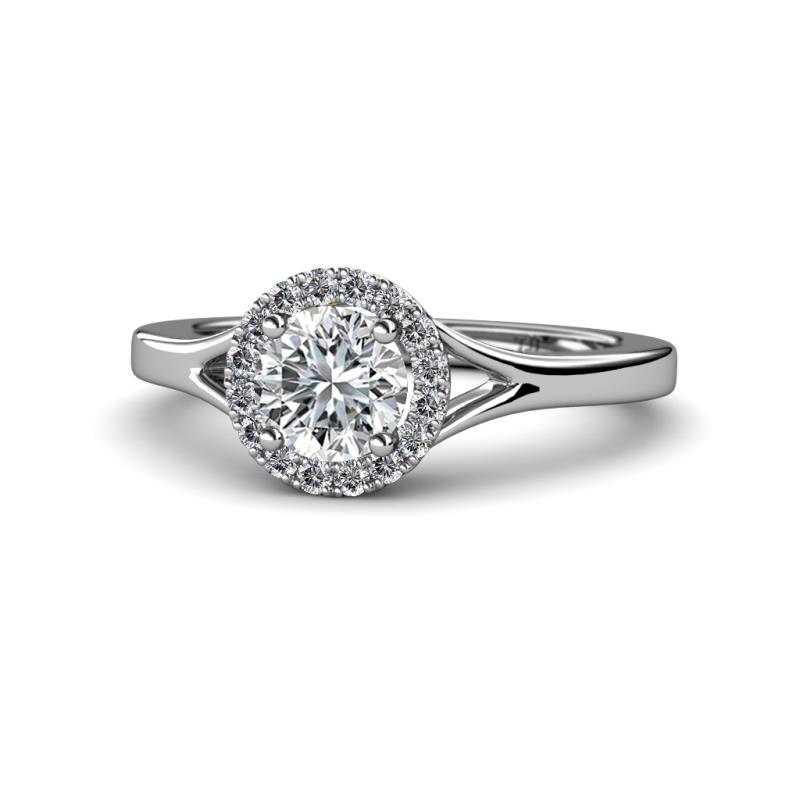 Lyneth Desire 1.16 ctw IGI Certified Lab Grown Diamond Round (6.50 mm) & Natural Diamond Round (1.30 mm) Halo Engagement Ring 