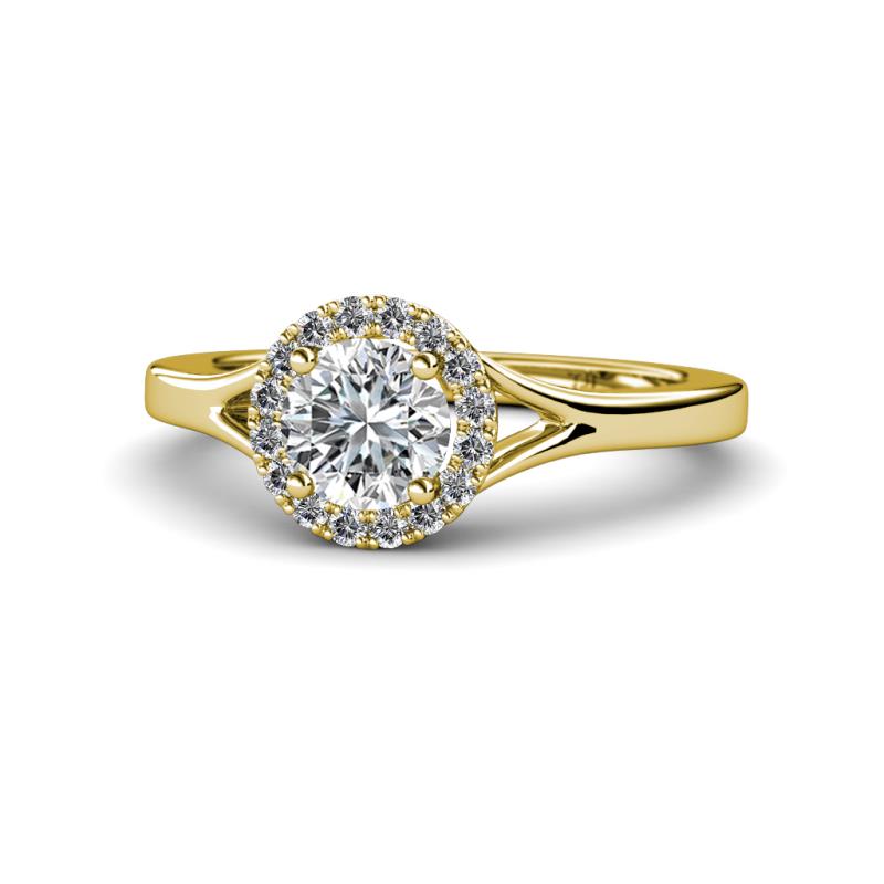 Lyneth Desire 1.16 ctw IGI Certified Lab Grown Diamond Round (6.50 mm) & Natural Diamond Round (1.30 mm) Halo Engagement Ring 