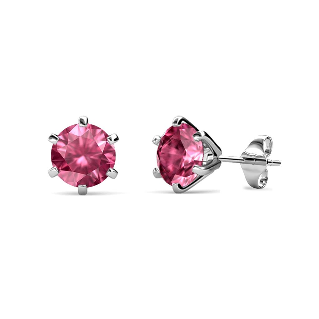 Kenna Pink Tourmaline (5mm) Martini Solitaire Stud Earrings 