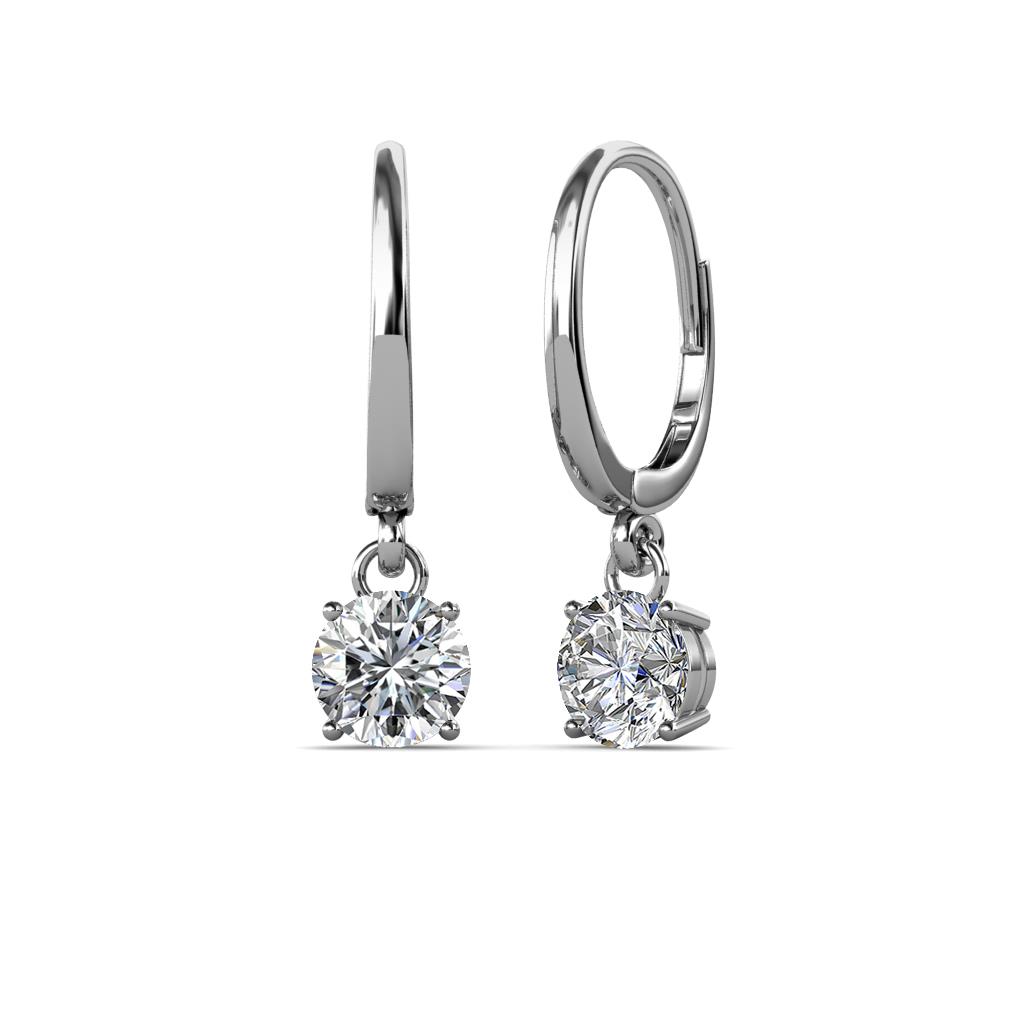 Grania Lab Grown Diamond (5mm) Solitaire Dangling Earrings 