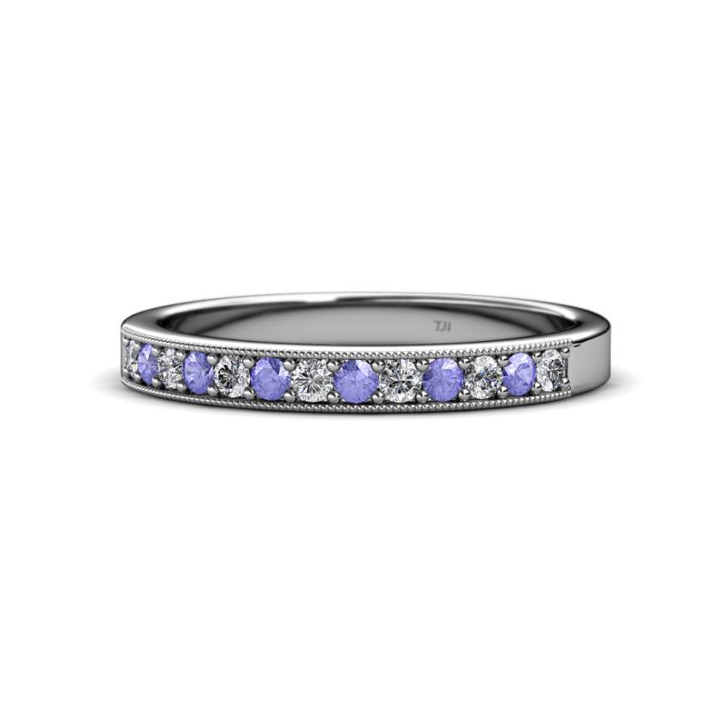 Janice 2.00 mm Tanzanite and Lab Grown Diamond 13 Stone Wedding Band 