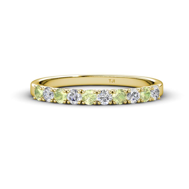 Emlynn 2.70 mm Peridot and Lab Grown Diamond 10 Stone Wedding Band 