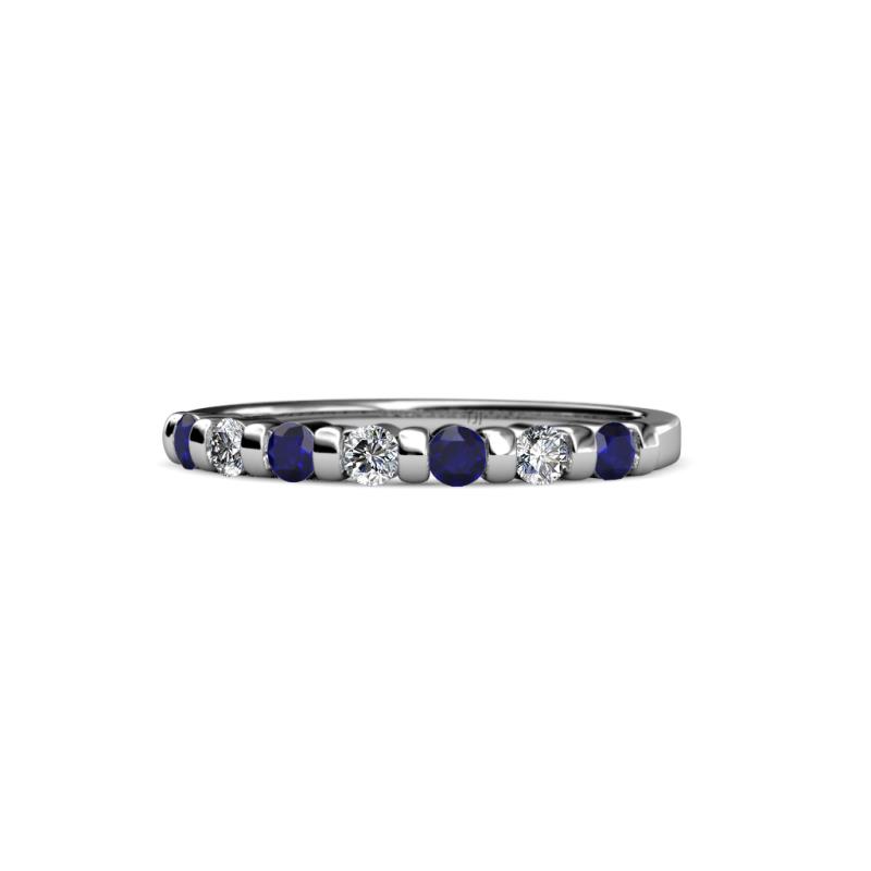 Macie 2.00 mm Blue Sapphire and Lab Grown Diamond 7 Stone Wedding Band 