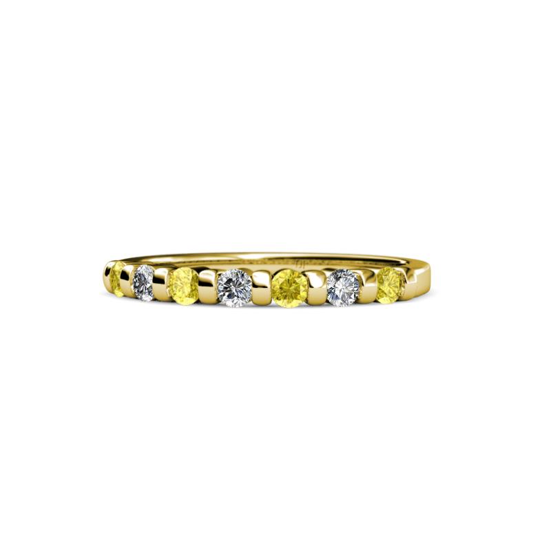 Macie 2.00 mm Yellow Sapphire and Lab Grown Diamond 7 Stone Wedding Band 