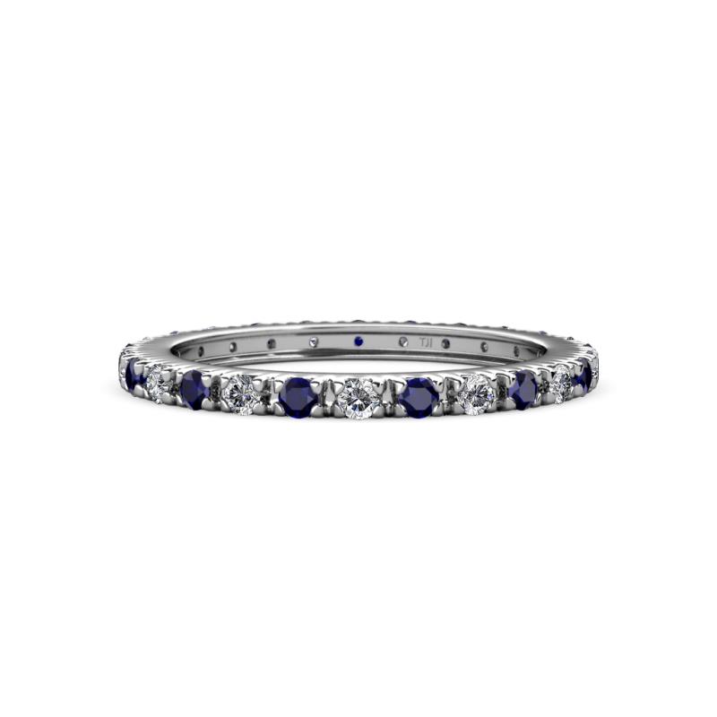 Gracie 2.00 mm Round Blue Sapphire and Lab Grown Diamond Eternity Band 