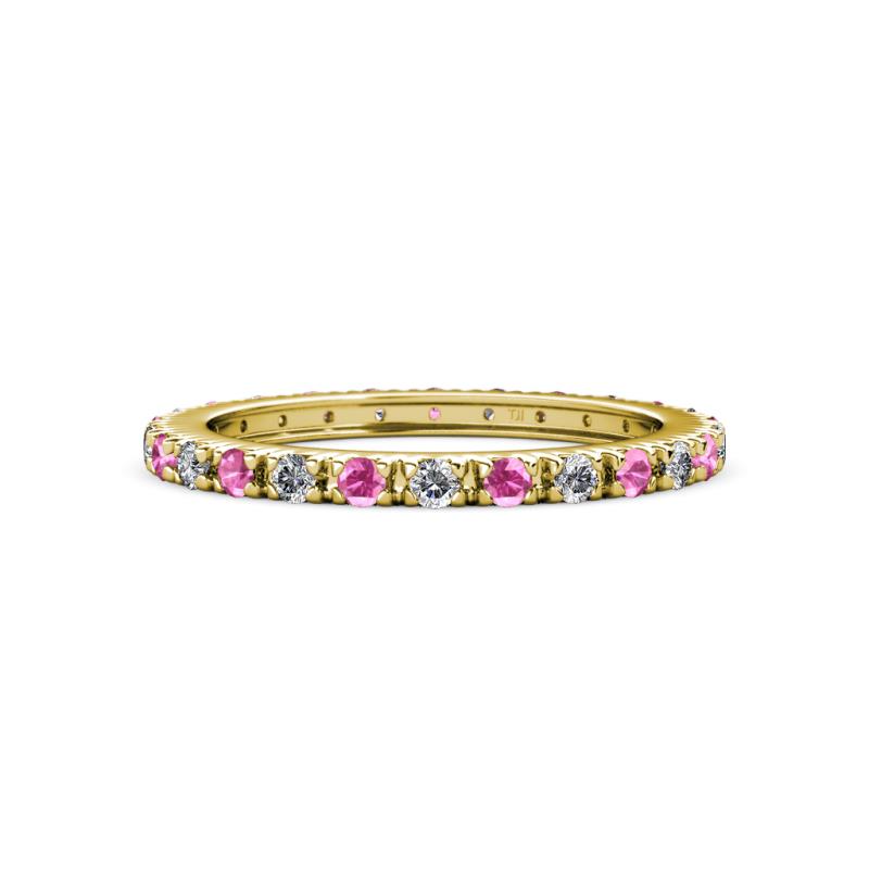 Gracie 2.00 mm Round Pink Sapphire and Lab Grown Diamond Eternity Band 