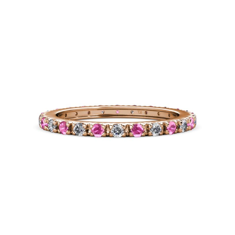 Gracie 2.00 mm Round Pink Sapphire and Lab Grown Diamond Eternity Band 