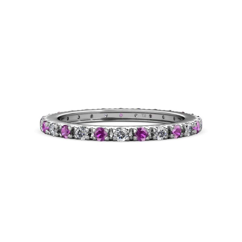 Gracie 2.00 mm Round Amethyst and Lab Grown Diamond Eternity Band 