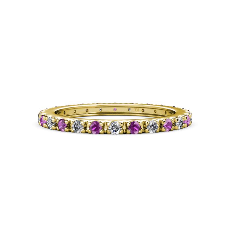 Gracie 2.00 mm Round Amethyst and Lab Grown Diamond Eternity Band 