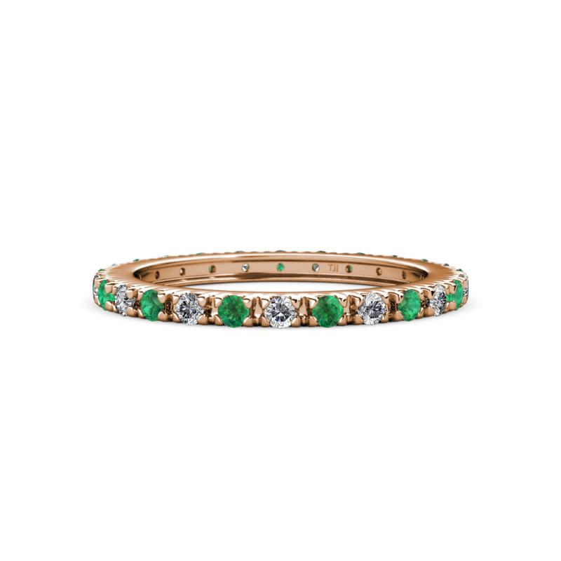 Gracie 2.00 mm Round Emerald and Lab Grown Diamond Eternity Band 