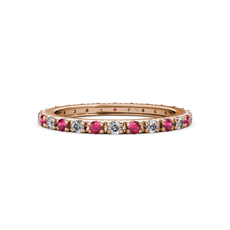 Gracie 2.00 mm Round Ruby and Lab Grown Diamond Eternity Band 