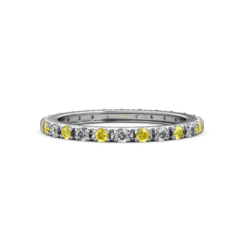 Gracie 2.00 mm Round Yellow Sapphire and Lab Grown Diamond Eternity Band 