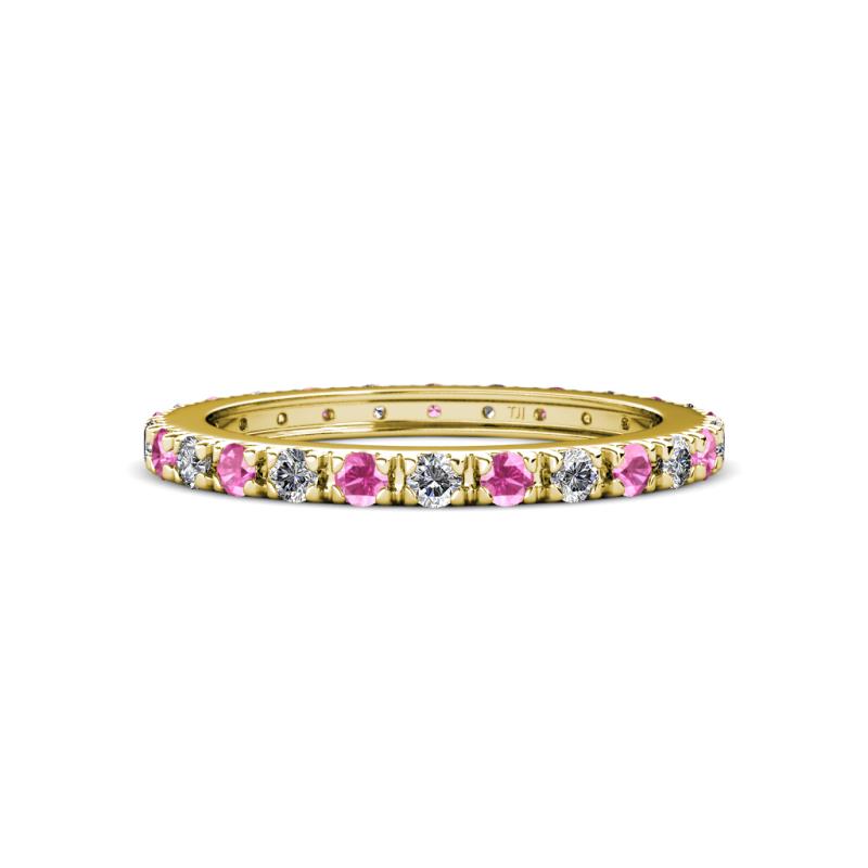 Gracie 2.30 mm Round Pink Sapphire and Lab Grown Diamond Eternity Band 