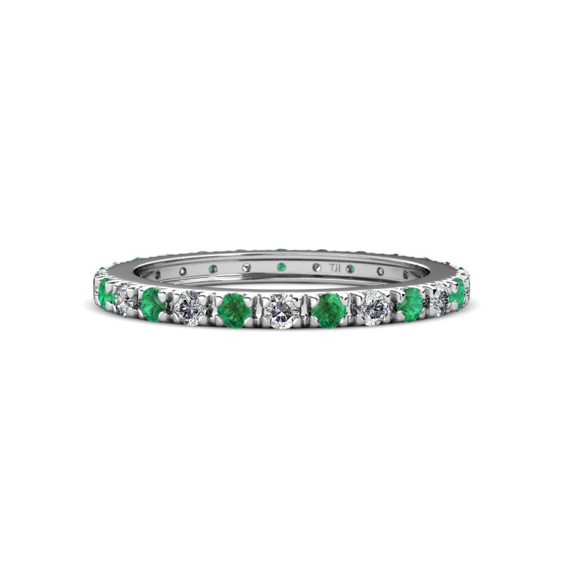 Gracie 2.30 mm Round Emerald and Lab Grown Diamond Eternity Band 