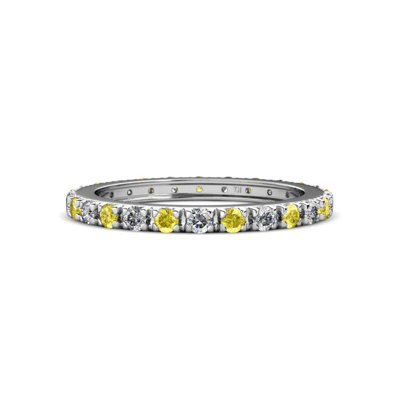 Gracie 2.30 mm Round Yellow Sapphire and Lab Grown Diamond Eternity Band 