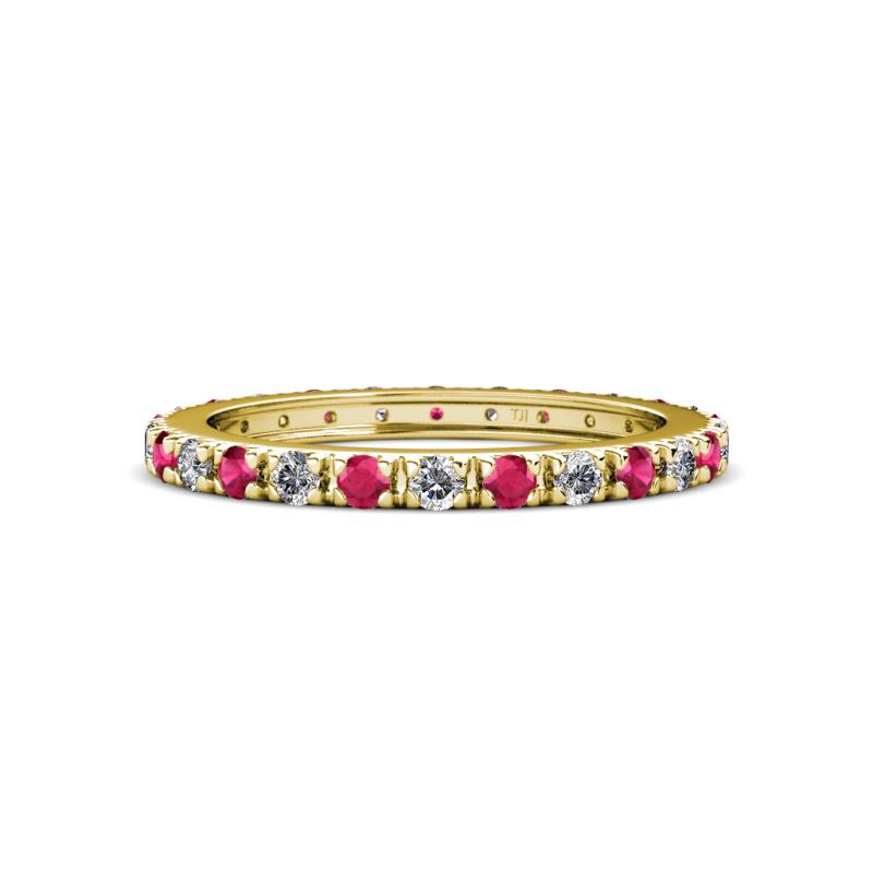 Gracie 2.30 mm Round Ruby and Lab Grown Diamond Eternity Band 