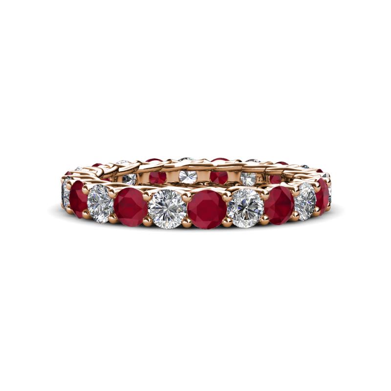 Lucida 3.40 mm Ruby and Lab Grown Diamond Eternity Band 
