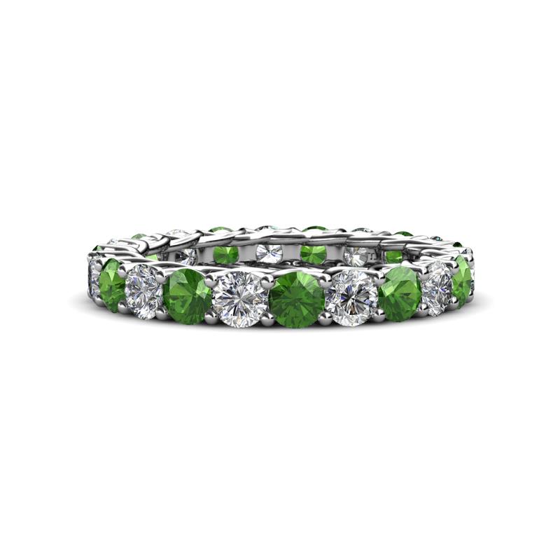 Lucida 3.40 mm Green Garnet and Lab Grown Diamond Eternity Band 