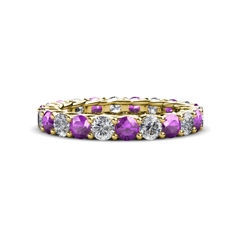 Lucida 3.40 mm Amethyst and Lab Grown Diamond Eternity Band 