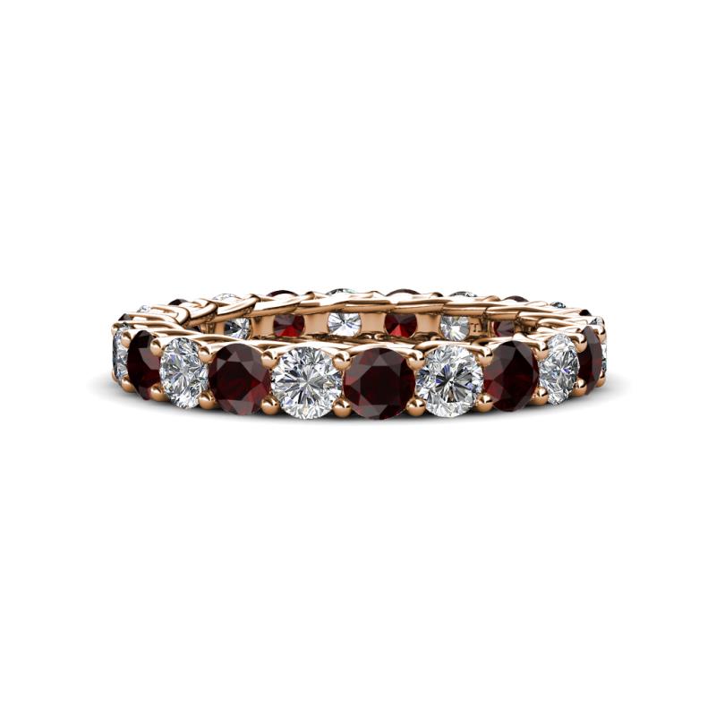 Lucida 3.40 mm Red Garnet and Lab Grown Diamond Eternity Band 