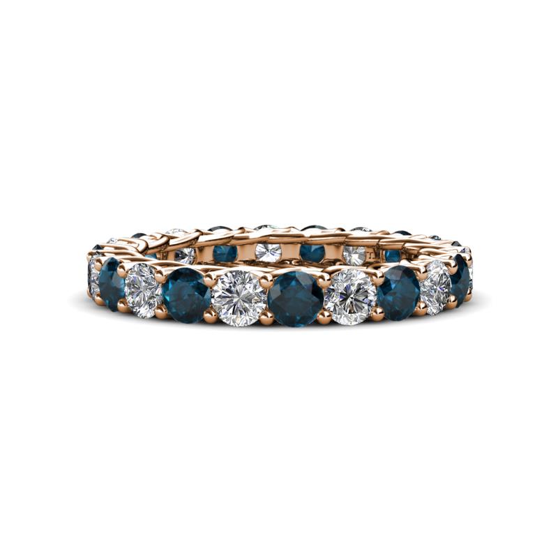 Lucida 3.40 mm London Blue Topaz and Lab Grown Diamond Eternity Band 