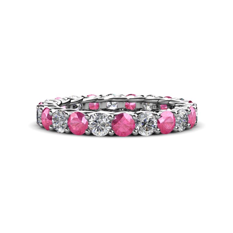 Lucida 3.40 mm Pink Tourmaline and Lab Grown Diamond Eternity Band 