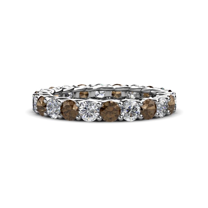 Lucida 3.40 mm Smoky Quartz and Lab Grown Diamond Eternity Band 