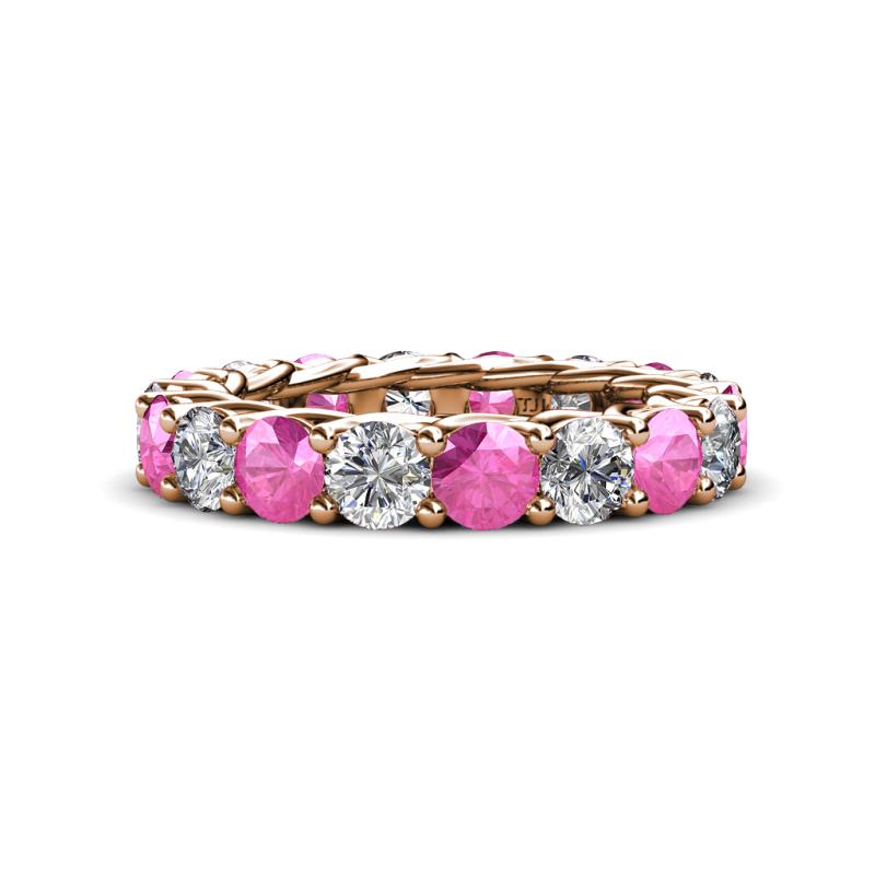 Lucida 4.00 mm Pink Sapphire and Lab Grown Diamond Eternity Band 