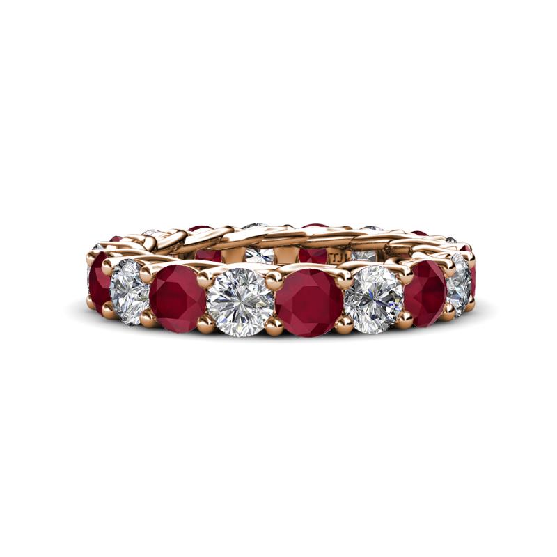 Lucida 4.00 mm Ruby and Lab Grown Diamond Eternity Band 