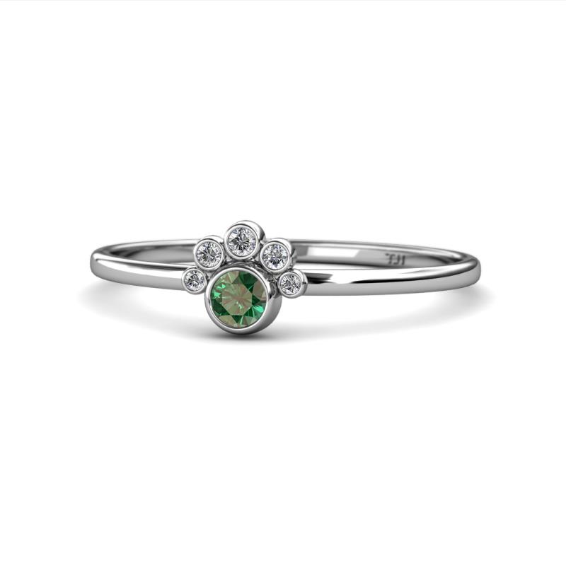 Paw Bold Round Diamond and Lab Created Alexandrite Promise Ring 